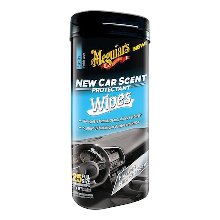 Meguiars Use On Vinyl/ Rubber/ Plastic, New Car Scent, 25 Wipes Can G4200
